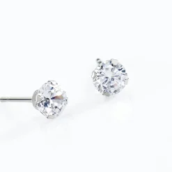 Histoire d'Or Boucles D'oreilles Puces Eddie Or Blanc Oxyde De Zirconium
