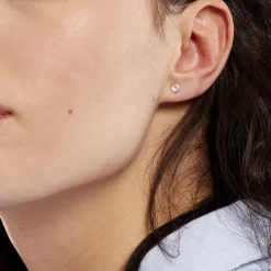 Histoire d'Or Boucles D'oreilles Puces Eddie Or Blanc Oxyde De Zirconium