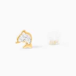 Histoire d'Or Boucles D'oreilles Puces Eleanor Dauphin 0 Or Jaune Strass