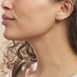 Boucles D'oreilles Puces Eolande Or Jaune Perle De Culture-Histoire d'Or Discount