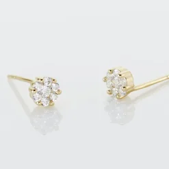 Histoire d'Or Boucles D'oreilles Puces Eleanor Fleur Or Jaune Oxyde De Zirconium