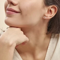 Histoire d'Or Boucles D'oreilles Puces Eleanor Fleur Or Jaune Oxyde De Zirconium