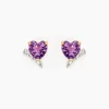Histoire d'Or Boucles D'oreilles Puces Eva Or Jaune Amethyste Et Oxyde De Zirconium