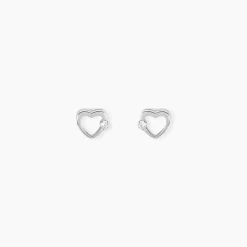 Histoire d'Or Boucles D'oreilles Puces Elyn Argent Blanc Oxyde De Zirconium