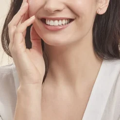 Boucles D'oreilles Puces Enimia Motif V Or Jaune Oxyde De Zirconium-Histoire d'Or Sale