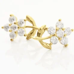 Boucles D'oreilles Puces Eleanor Fleur Or Jaune Oxyde De Zirconium-Histoire d'Or Best