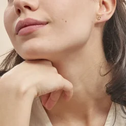 Histoire d'Or Boucles D'oreilles Puces Eleanor Fleur Or Jaune Oxyde De Zirconium