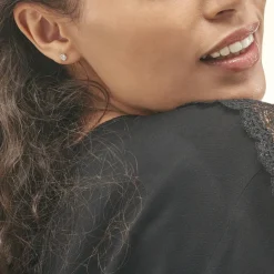 Histoire d'Or Boucles D'oreilles Puces Edy Serti Clos Or Jaune Topaze