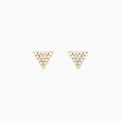 Histoire d'Or Boucles D'oreilles Puces Eloane Triangle Or Jaune Oxyde De Zirconium