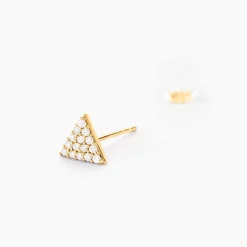 Histoire d'Or Boucles D'oreilles Puces Eloane Triangle Or Jaune Oxyde De Zirconium