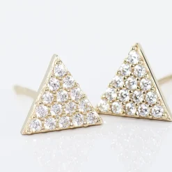 Histoire d'Or Boucles D'oreilles Puces Eloane Triangle Or Jaune Oxyde De Zirconium