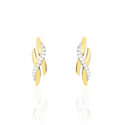 Histoire d'Or Boucles D'oreilles Puces Ester Or Jaune Diamant