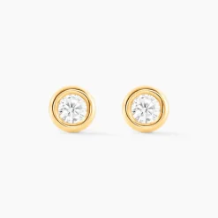 Boucles D'oreilles Puces Eden Serti Pneu Or Jaune Oxyde De Zirconium-Histoire d'Or Outlet