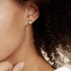 Boucles D'oreilles Puces Eden Serti Pneu Or Jaune Oxyde De Zirconium-Histoire d'Or Outlet