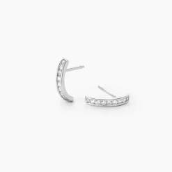 Boucles D'oreilles Puces Elenore Argent Blanc Oxyde De Zirconium-Histoire d'Or Discount