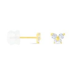 Histoire d'Or Boucles D'oreilles Puces Eleanor Fleur Or Jaune Oxyde De Zirconium