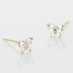 Histoire d'Or Boucles D'oreilles Puces Eleanor Fleur Or Jaune Oxyde De Zirconium