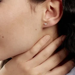 Histoire d'Or Boucles D'oreilles Puces Eleanor Fleur Or Jaune Oxyde De Zirconium