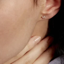 Histoire d'Or Boucles D'oreilles Puces Eleanor Fleur Or Jaune Oxyde De Zirconium