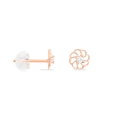 Histoire d'Or Boucles D'oreilles Puces Eleanor Fleur Or Rose Oxyde De Zirconium
