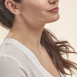 Histoire d'Or Boucles D'oreilles Puces Eleanor Fleur Or Rose Oxyde De Zirconium