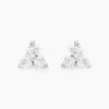 Boucles D'oreilles Puces Eleanor Fleur Or Blanc Oxyde De Zirconium-Histoire d'Or Best