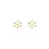 Boucles D'oreilles Puces Eileen Flocon Or Jaune Oxyde De Zirconium-Histoire d'Or New