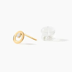 Boucles D'oreilles Puces Edmee Cercle Or Jaune Oxyde De Zirconium-Histoire d'Or Online