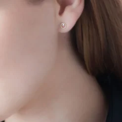 Boucles D'oreilles Puces Edmee Cercle Or Jaune Oxyde De Zirconium-Histoire d'Or Online