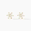 Boucles D'oreilles Puces Eleanor Fleur Or Jaune Oxyde De Zirconium-Histoire d'Or New