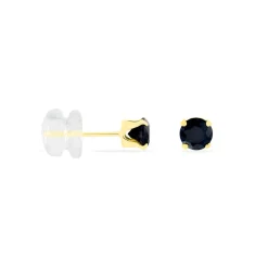 Histoire d'Or Boucles D'oreilles Puces Elea Serti Griffe Or Jaune Saphir