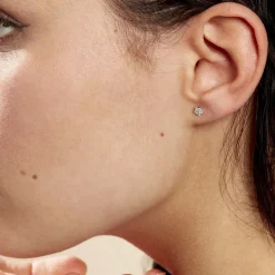 Boucles D'oreilles Puces Elais Etoile Or Blanc Oxyde De Zirconium-Histoire d'Or Clearance