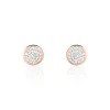 Histoire d'Or Boucles D'oreilles Puces Edmee Cercle 0 Or Rose Strass