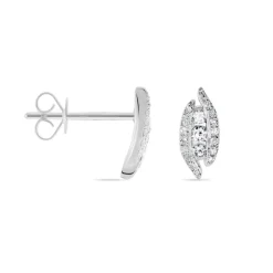 Boucles D'oreilles Puces Eternite Or Blanc Diamant-Histoire d'Or Sale