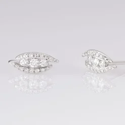 Boucles D'oreilles Puces Eternite Or Blanc Diamant-Histoire d'Or Sale