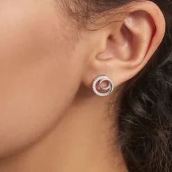 Histoire d'Or Boucles D'oreilles Puces Eliseum Argent Blanc Oxyde De Zirconium