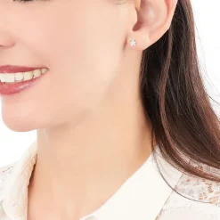 Histoire d'Or Boucles D'oreilles Puces Emerica Ours 0 Or Jaune Strass