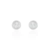 Boucles D'oreilles Puces Eden Serti Pneu Or Blanc Oxyde De Zirconium-Histoire d'Or Sale