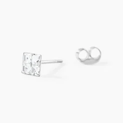 Histoire d'Or Boucles D'oreilles Puces Eve Argent Blanc Oxyde De Zirconium