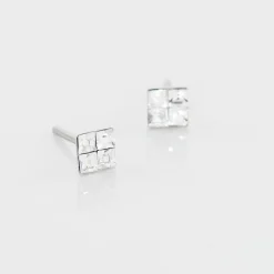 Histoire d'Or Boucles D'oreilles Puces Eve Argent Blanc Oxyde De Zirconium