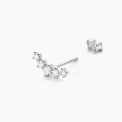 Boucles D'oreilles Puces Elinore Argent Blanc Oxyde De Zirconium-Histoire d'Or Clearance