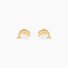 Boucles D'oreilles Puces Eleanor Dauphin Or Jaune Perle De Culture-Histoire d'Or