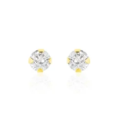 Boucles D'oreilles Puces Eddie Or Jaune Oxyde De Zirconium-Histoire d'Or Clearance