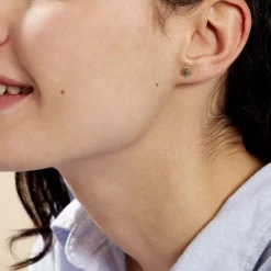 Boucles D'oreilles Puces Franzine Coquillage Or Jaune-Histoire d'Or Best