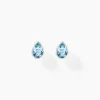 Boucles D'oreilles Puces Fassia Or Blanc Topaze-Histoire d'Or