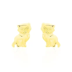 Boucles D'oreilles Puces Florenta Chat Or Jaune-Histoire d'Or