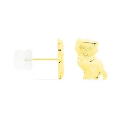 Boucles D'oreilles Puces Florenta Chat Or Jaune-Histoire d'Or