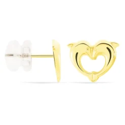 Boucles D'oreilles Puces Fulvie Double Dauphins Or Jaune-Histoire d'Or New