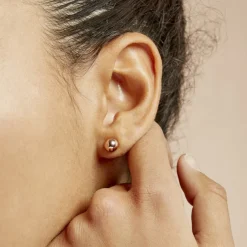 Boucles D'oreilles Puces Fidelia Boule Or Rose-Histoire d'Or New