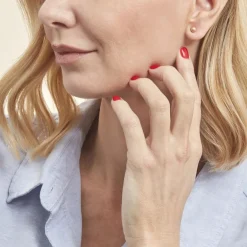 Boucles D'oreilles Puces Fidelia Boule Sablee-Histoire d'Or New